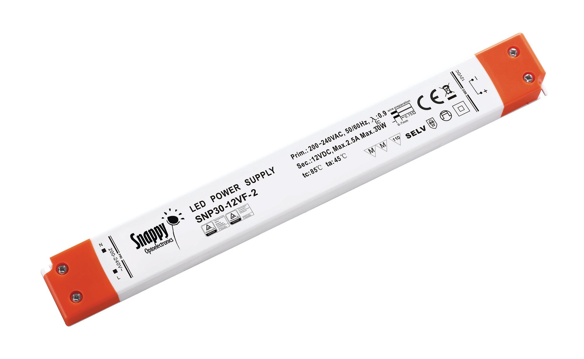 SNP30-12VF-2  30W Constant Voltage Non-Dimmable LED Driver 12VDC 2.5A IP20